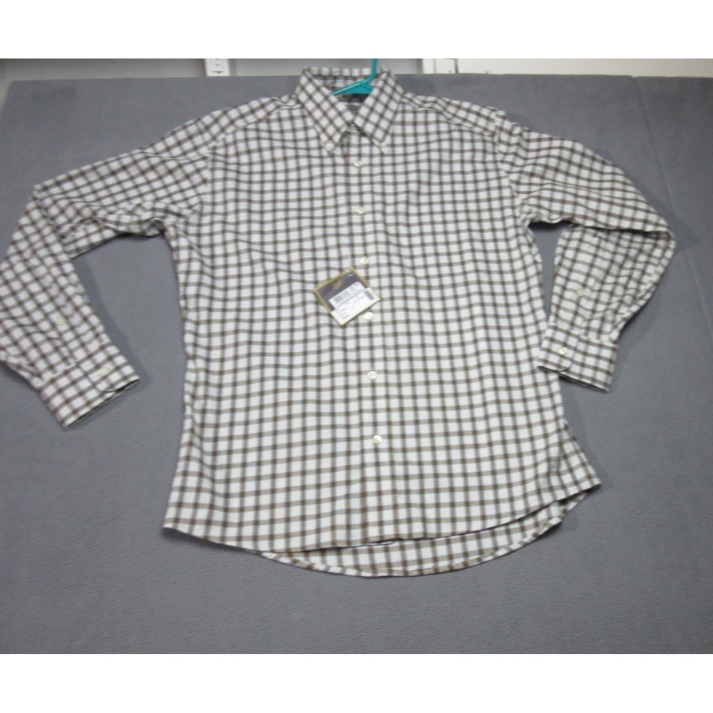 Bills Khakis Shirt Mens Medium Brown Check Flannel Button Up Classic Fit New